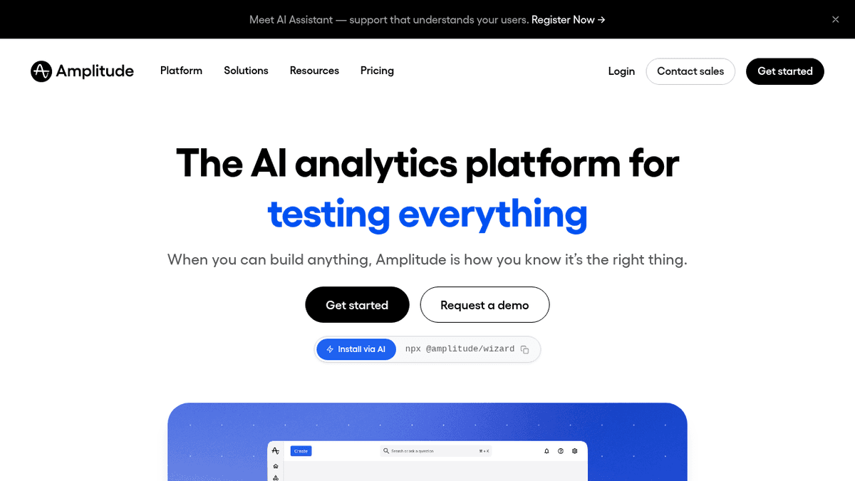 Screenshot of https://amplitude.com